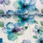 Preview: Double Slub Musselin Fleur Blumen grün/blau/weiß by Swafing 